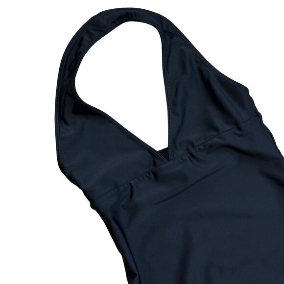 231. C. DESIGN Australia HALTER MAILLOT Black One Piece Swimsuit $186 EUC XS - Picture 4 of 6